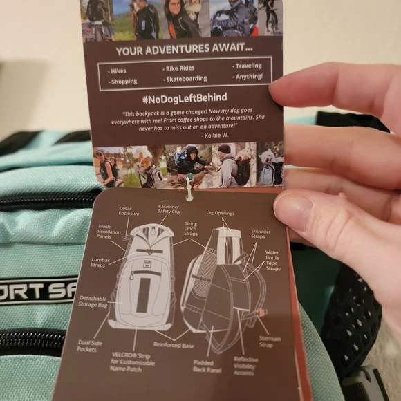 KG Sport Sack Dog Carrier Backpack - Light Blue - Picture 3 of 9